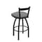 Holland Bar Stool Co 25" Low Back Swivel Counter Stool, Black Wrinkle, Canter Grey Seat 82125BW007 - alternate 2